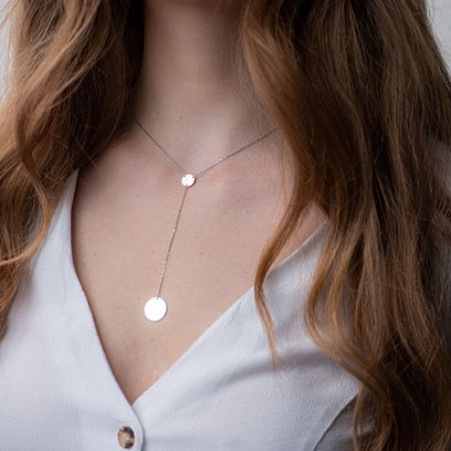 Серебряное колье "Монетки" (возможна гравировка) 181005 №3