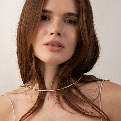 Колье "Gisele" в красном золоте (снейк - 3.5 мм) ц00321-3.5 №6