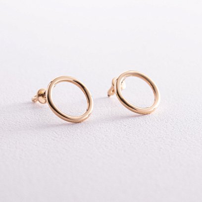 Золотые серьги "Круговорот" (1.25 см) с06694 №8