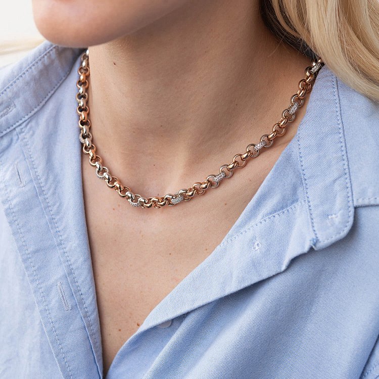 Золотое колье "Бриджит" с фианитами кол00797 от ювелирного магазина Оникс - 3