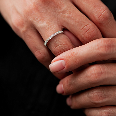 Золота каблучка з діамантами кб0588ri №2