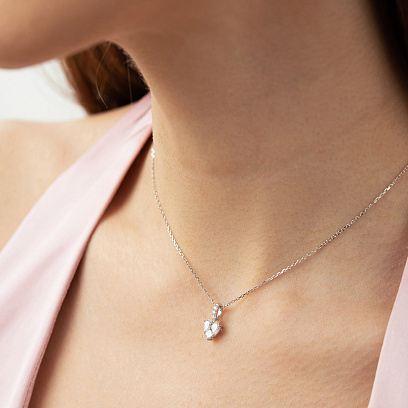 Золоте кольє "Сердечко" з діамантами колб0185va №9