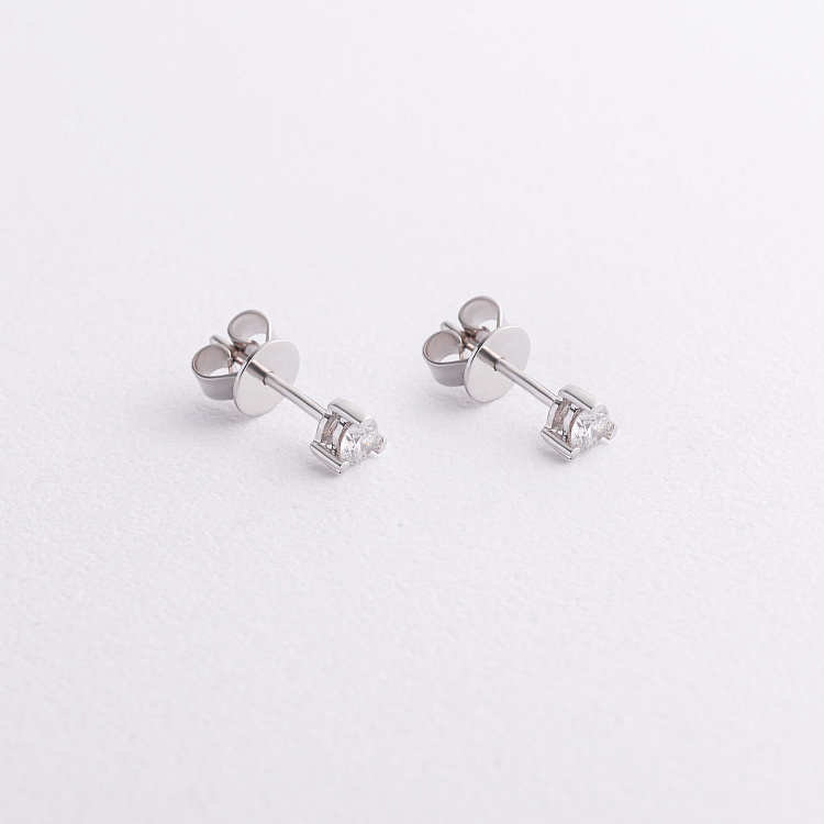 Золоті сережки - пусети з діамантами сб0634ca від ювелірного магазину Онікс - 1