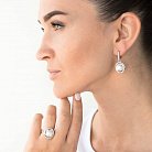 Срібні сережки з культ. прісн. перлами і фіанітами 121801 от ювелирного магазина Оникс - 4