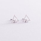 Сережки-пусети "Трикутники" (біле золото) с06979 от ювелирного магазина Оникс