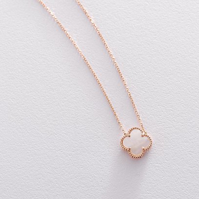 Кольє з червоного золота "Конюшина" (перламутр) кол01664 №3