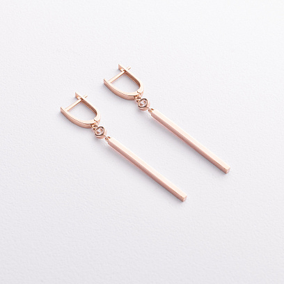 Золоті сережки з фіанітами с09645 №2