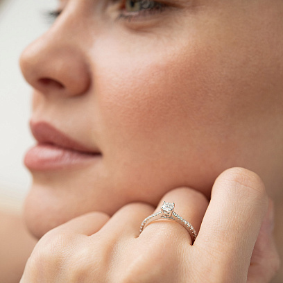 Заручальна золота каблучка з діамантами кб0607ri №5