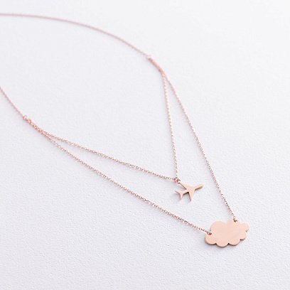 Колье "Полет над облаками" в красном золоте (возможна гравировка) кол01882 №2