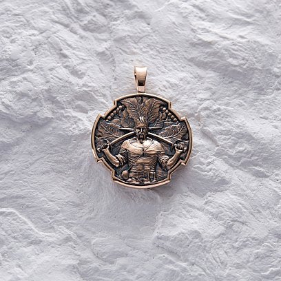 Золотий кулон "Український козак. Молитва до Пресвятої Богородиці" п03797 №3