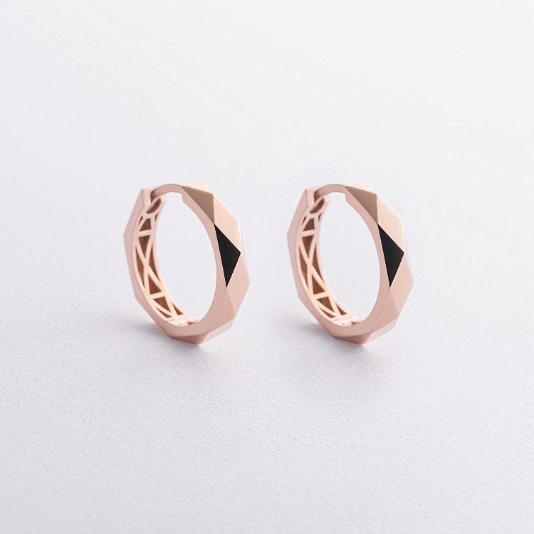 Сережки - кільця в червоному золоті с09431 від ювелірного магазину Онікс