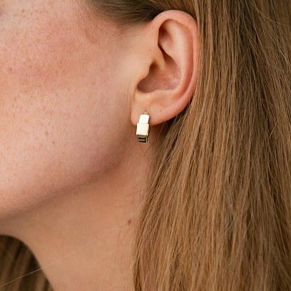 Сережки "Sandra" у жовтому золоті с09235 №4