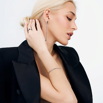 Золотой браслет "Клевер" (бриллиант) бб0015ca №4