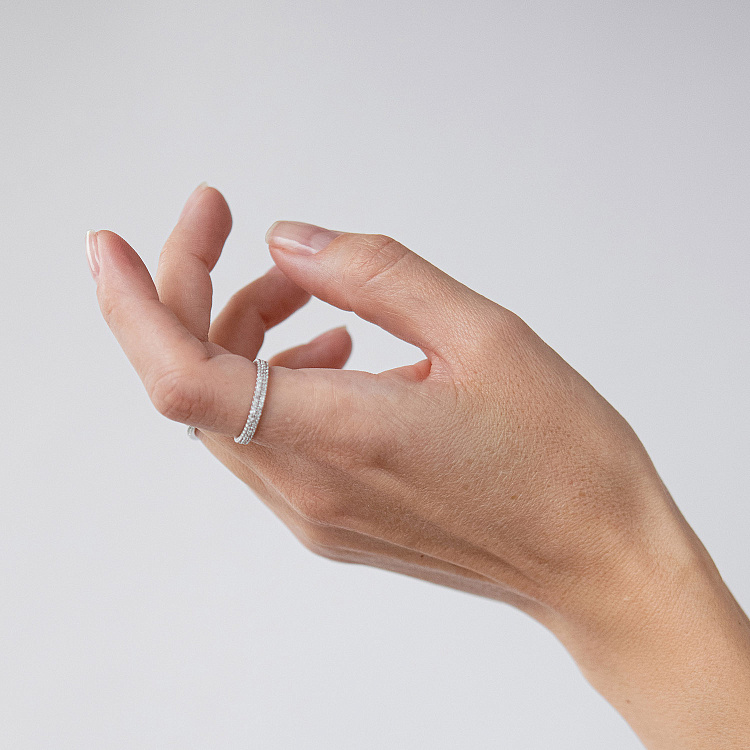 Срібна каблучка з фіанітами 1910/1р-CZ від ювелірного магазину Онікс - 4