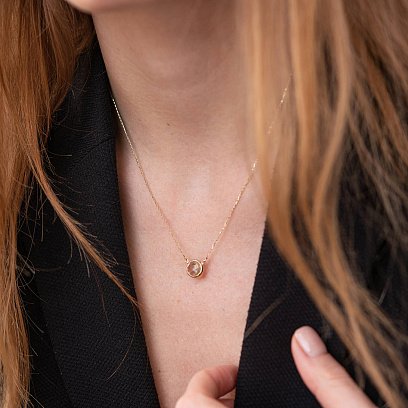 Золоте кольє (зелений аметист) кол01342 №2