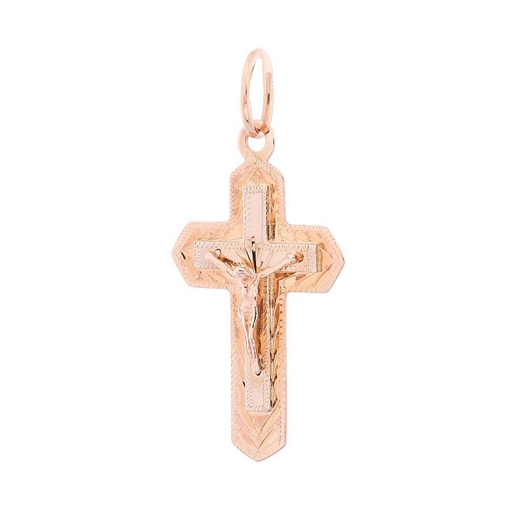 Золотой православный крестик п02342 от ювелирного магазина Оникс