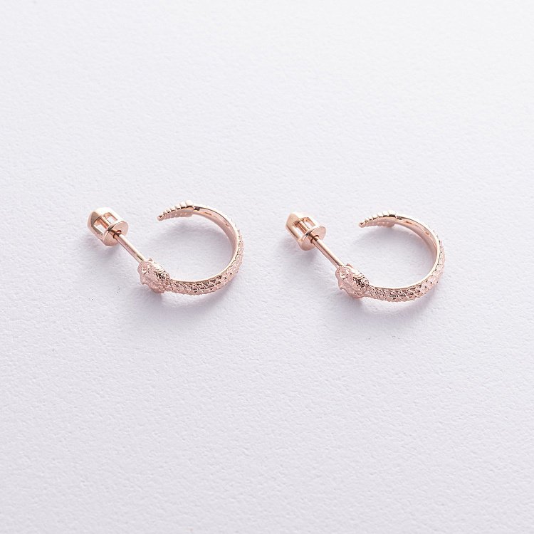 Золоті сережки - пусети "Гримучі змії" с09004 від ювелірного магазину Онікс - 6