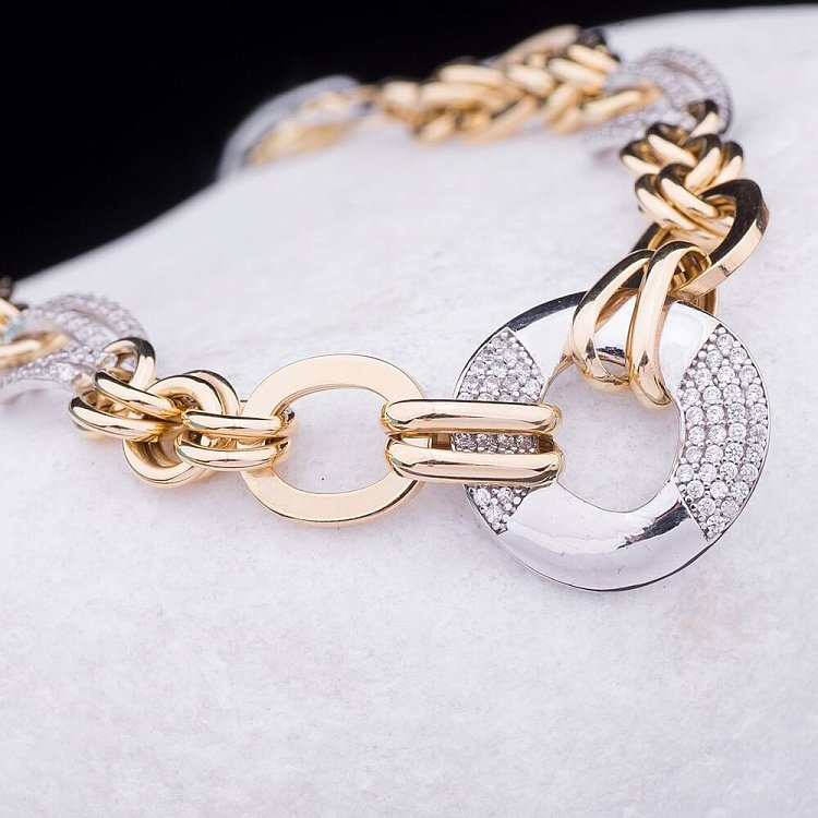 Жіночий браслет з фіанітами б01700 від ювелірного магазину Онікс - 2