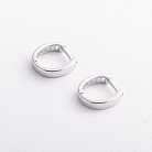 Серебряные серьги - кольца с фианитами 123558 от ювелирного магазина Оникс - 1