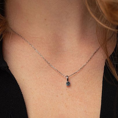 Золотая подвеска с топазом "Лондон голубой" пб0083gl №2