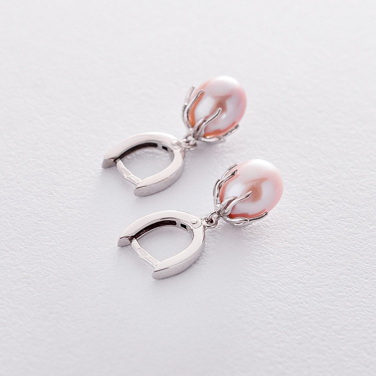 Золоті сережки з культ. прісно. перлами с06375 від ювелірного магазину Онікс