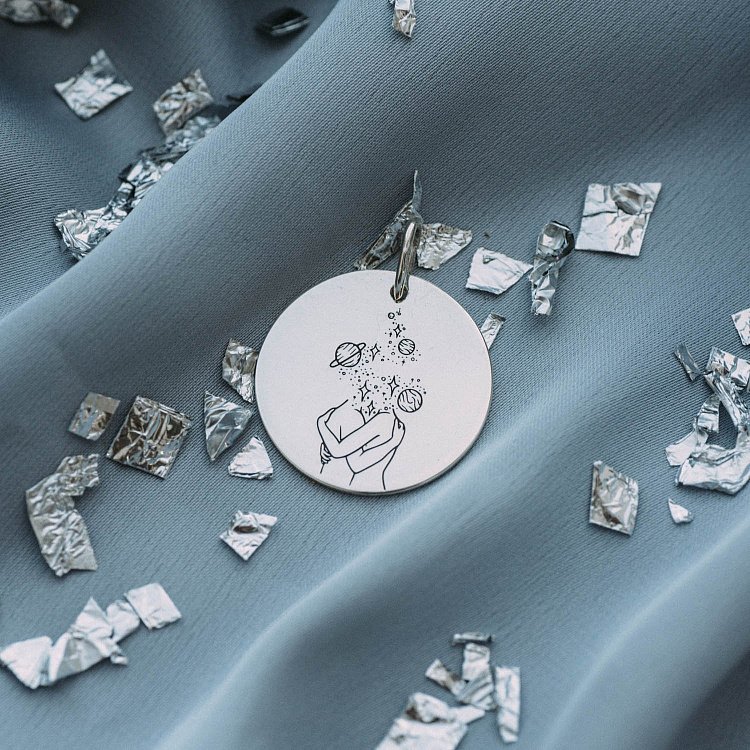 Серебряный кулон "Ты моя вселенная" 133090всел от ювелирного магазина Оникс - 6