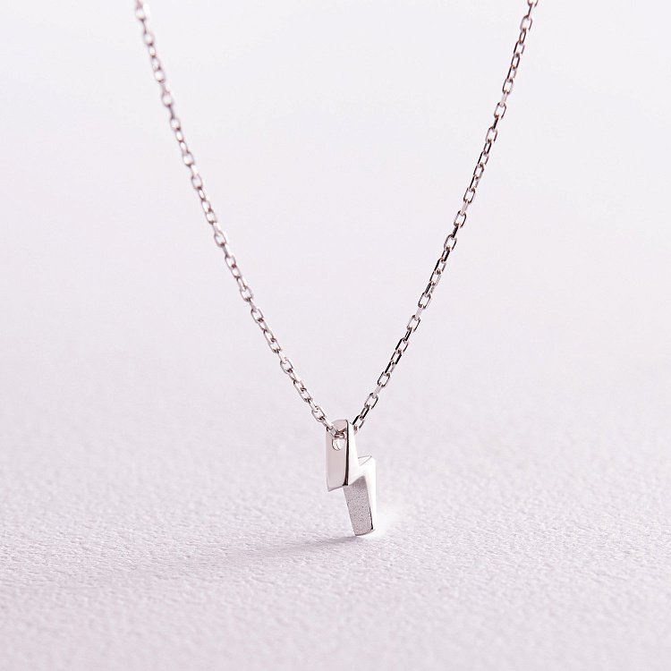 Колье "Молния" в белом золоте кол02287 от ювелирного магазина Оникс