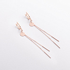 Серьги "Монетки" в красном золоте (фианиты) с09665 от ювелирного магазина Оникс - 1