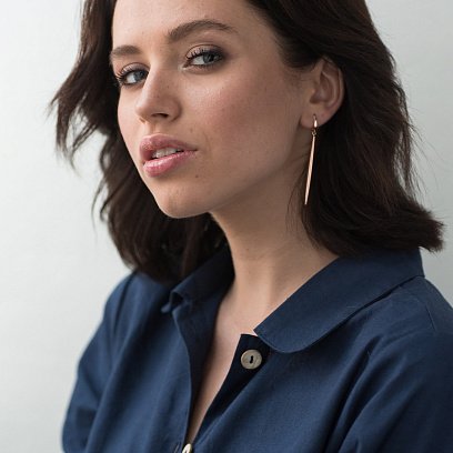 Висячі сережки з червоного золота с06341 №2