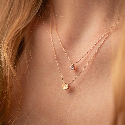 Кольє "Серце" з фіанітом (червоне золото) кол02564 №4