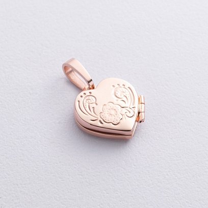 Кулон для фотографии "Сердечко" (красное золото) п02633