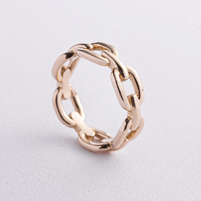 Каблучка "Ланцюжок" у жовтому золоті к08429