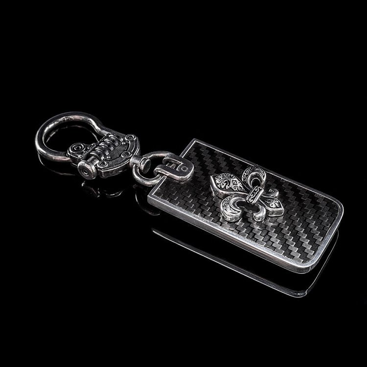 Серебряный брелок "Карбон" с чернением tlcarbon от ювелирного магазина Оникс - 3