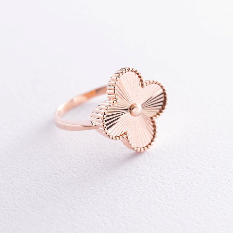 Кольцо "Клевер" в красном золоте к06531 от ювелирного магазина Оникс