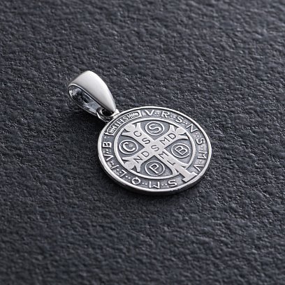 Серебряная ладанка Святого Бенедикта 131553 №2