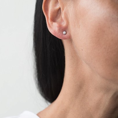 Золоті сережки-пусети з діамантами сб0278ri №2