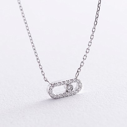 Кольє з діамантами (біле золото) 735021121