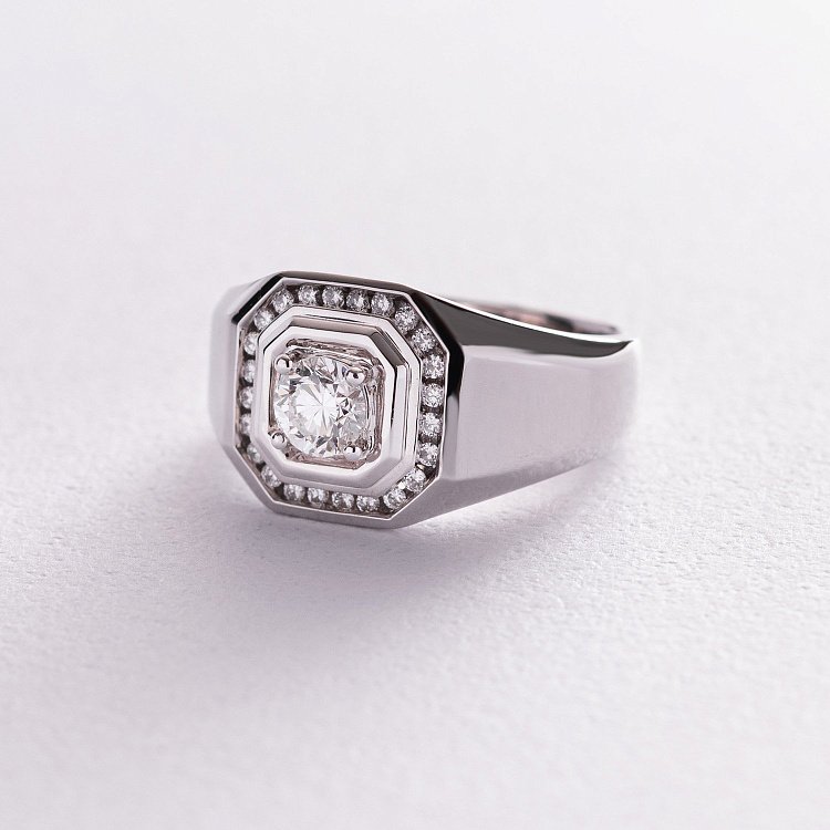 Мужская золотая печатка с бриллиантами кб0379nl от ювелирного магазина Оникс - 2