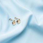 Золоті сережки - пусети "Сердечка" з фіанітами с07011 от ювелирного магазина Оникс - 3