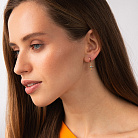 Золотые серьги "Крестики с фианитами" с04415 от ювелирного магазина Оникс - 2