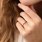 Помолвочное кольцо в красном золоте (фианит) к07096 от ювелирного магазина Оникс - 1
