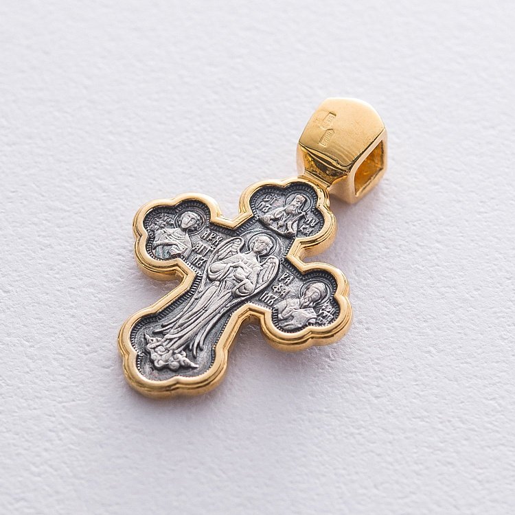 Православний хрест "Розп'яття. Рафаїл і святі цілителі" 131673 від ювелірного магазину Онікс - 4