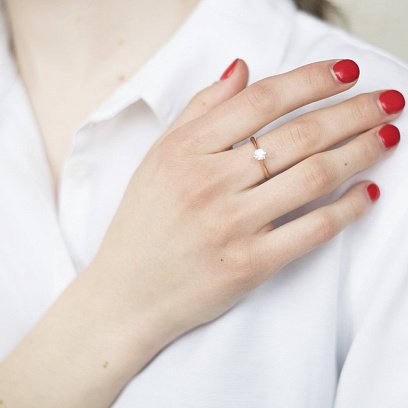 Золота заручальна каблучка (цирконій Swarovski) к06227 №4