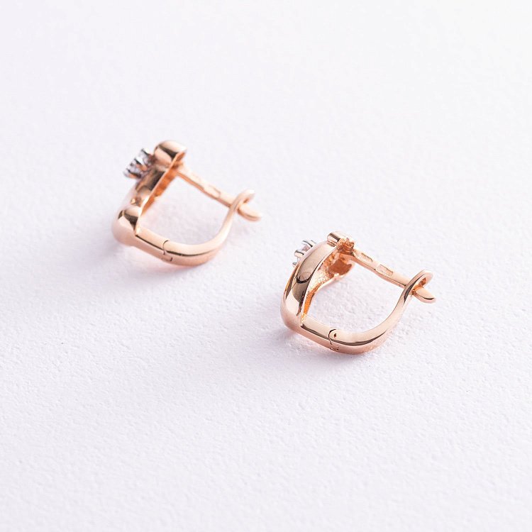 Золоті сережки "Ніжки" (фіаніти) с03529 від ювелірного магазину Онікс - 3