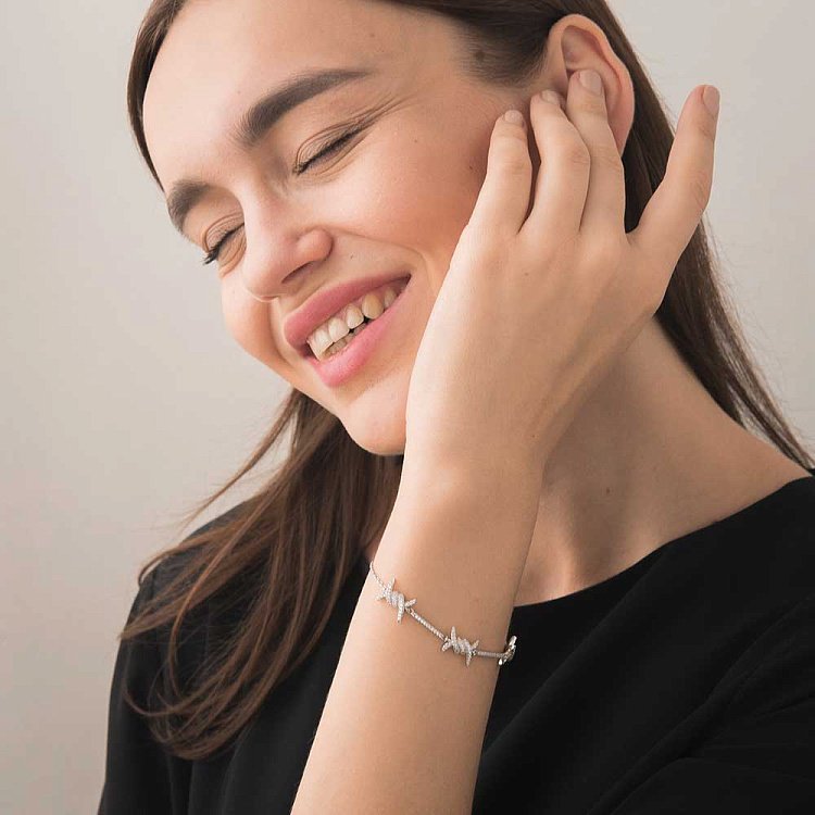 Срібний браслет з фіанітами 14944 від ювелірного магазину Онікс - 2