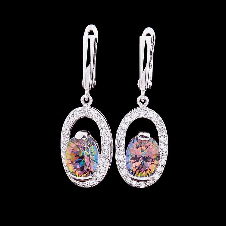 Ексклюзивні сережки з гірським кришталем 12892 від ювелірного магазину Онікс - 2