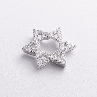 Золотий кулон "Зірка Давида" (діамант) пб0409ri №2