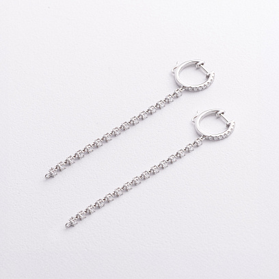 Золотые серьги с бриллиантами сб0653ri №4