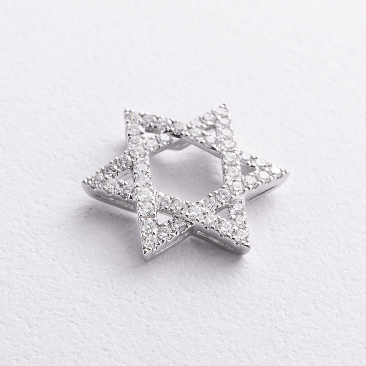 Золотий кулон "Зірка Давида" (діамант) пб0409ri від ювелірного магазину Онікс - 1