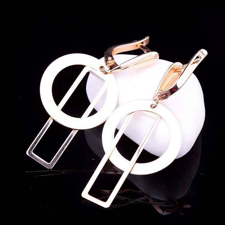 Золоті сережки "Геометрія" с00489 від ювелірного магазину Онікс - 1